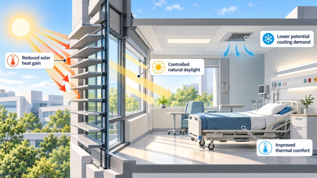 Sun-Shaded Hospital Room