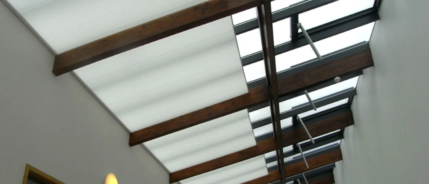 Solar shading atrium rooflight blinds