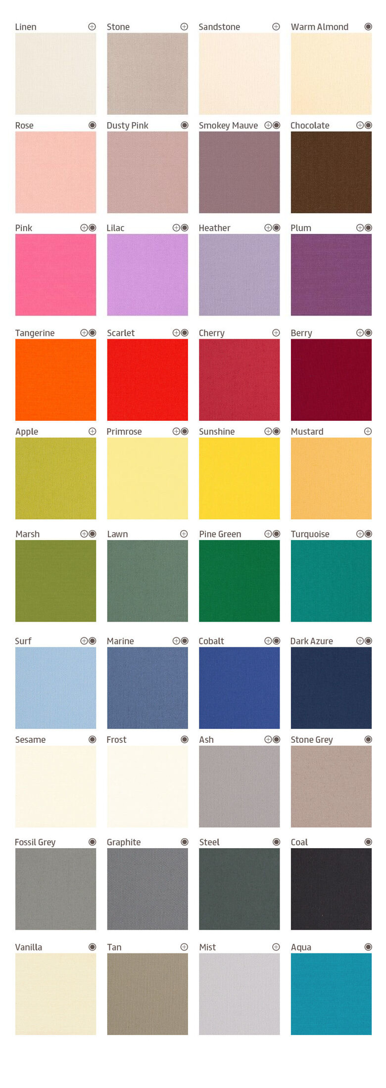 Alto dimout colours