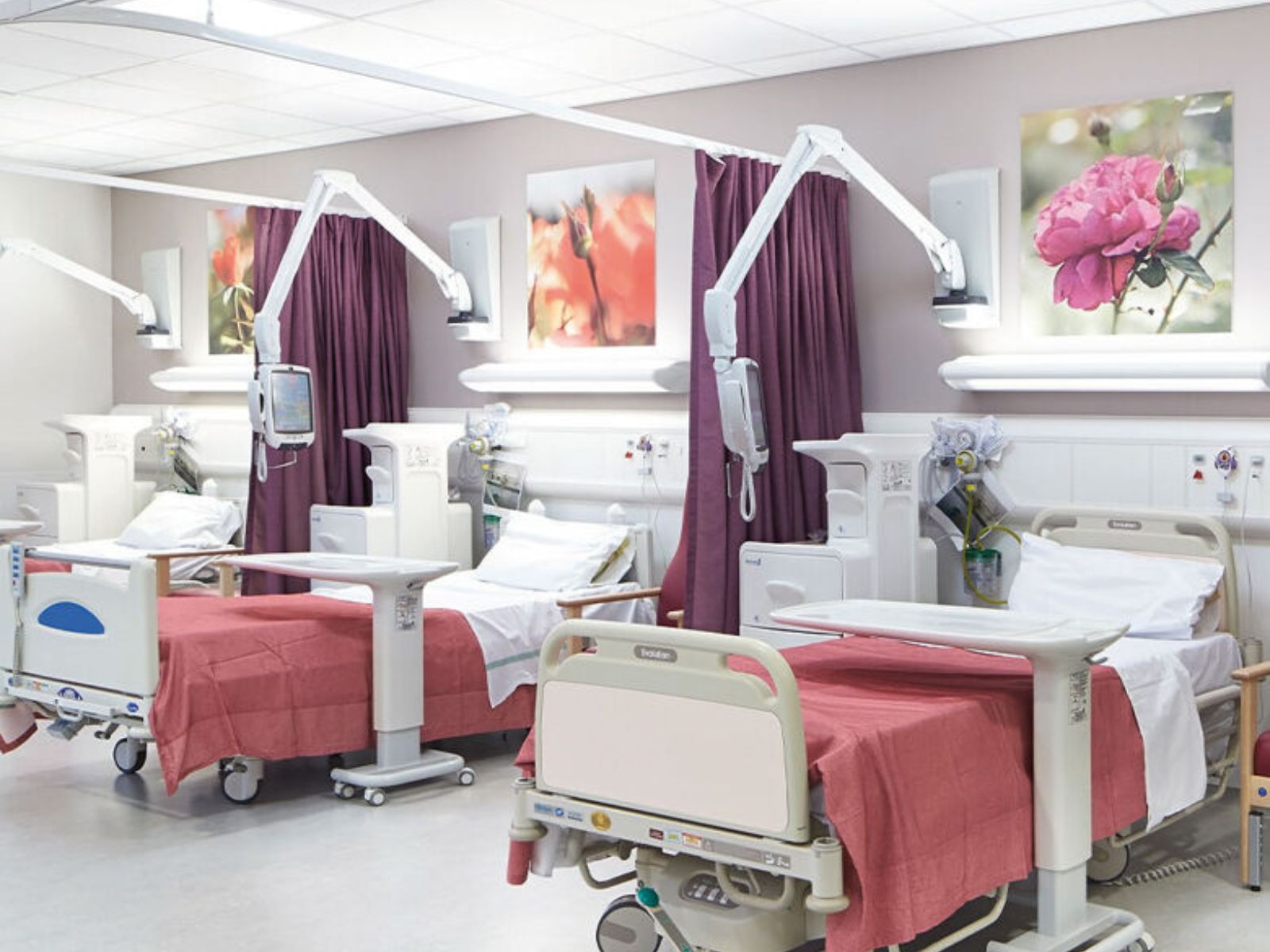 Cubicle curtain track systems for hospitals