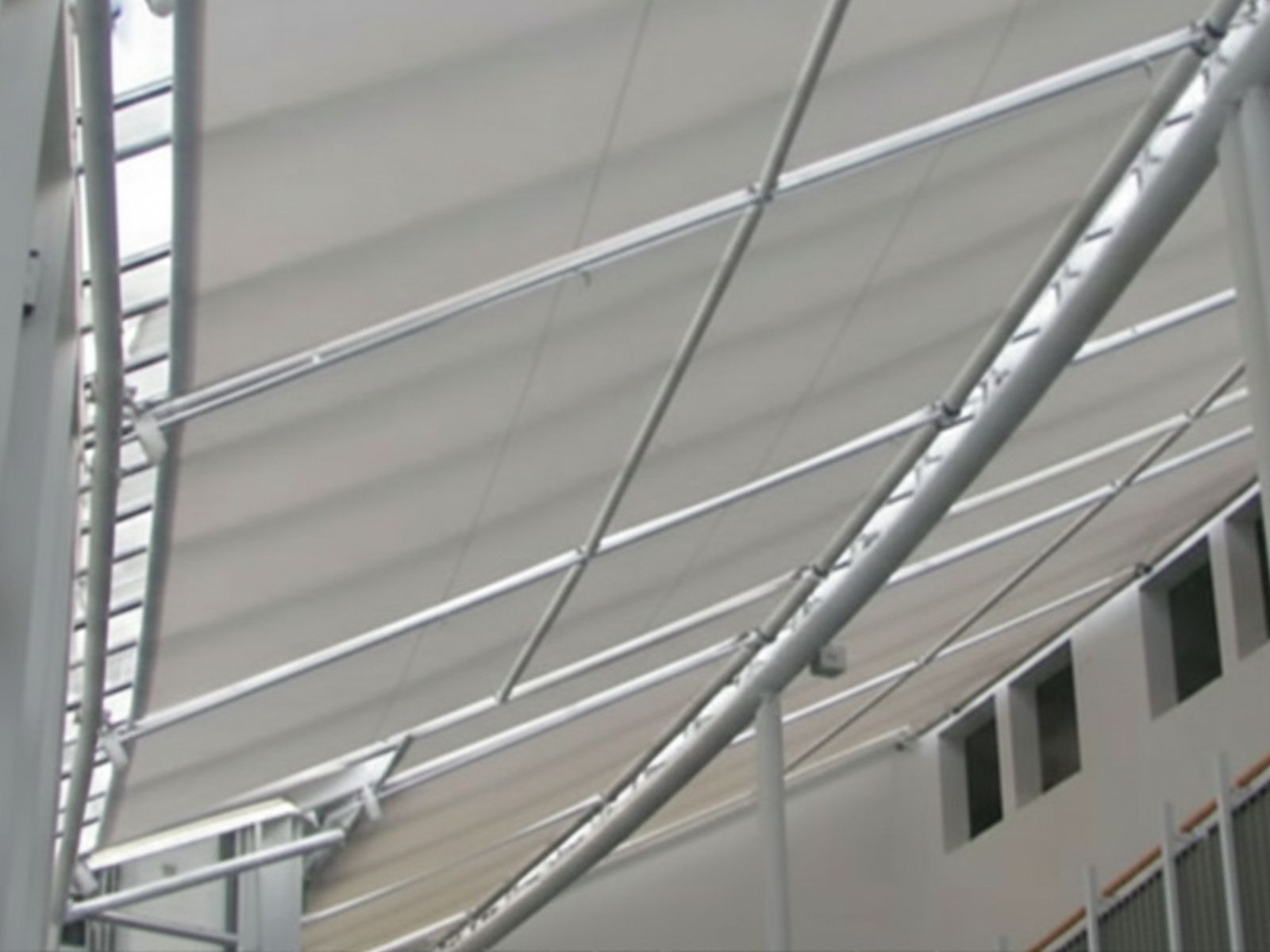 Tensile fabric structure ceiling