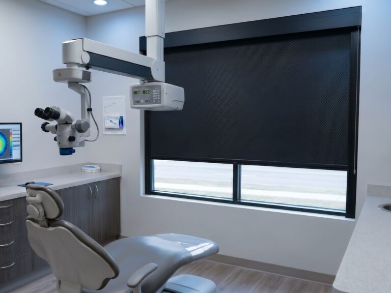 Laser roller blind cassette for Operating Theatres and Laboratories