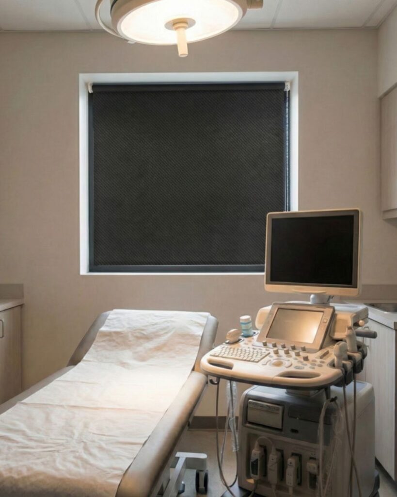 Laser roller blind for Operating Theatres and Laboratories