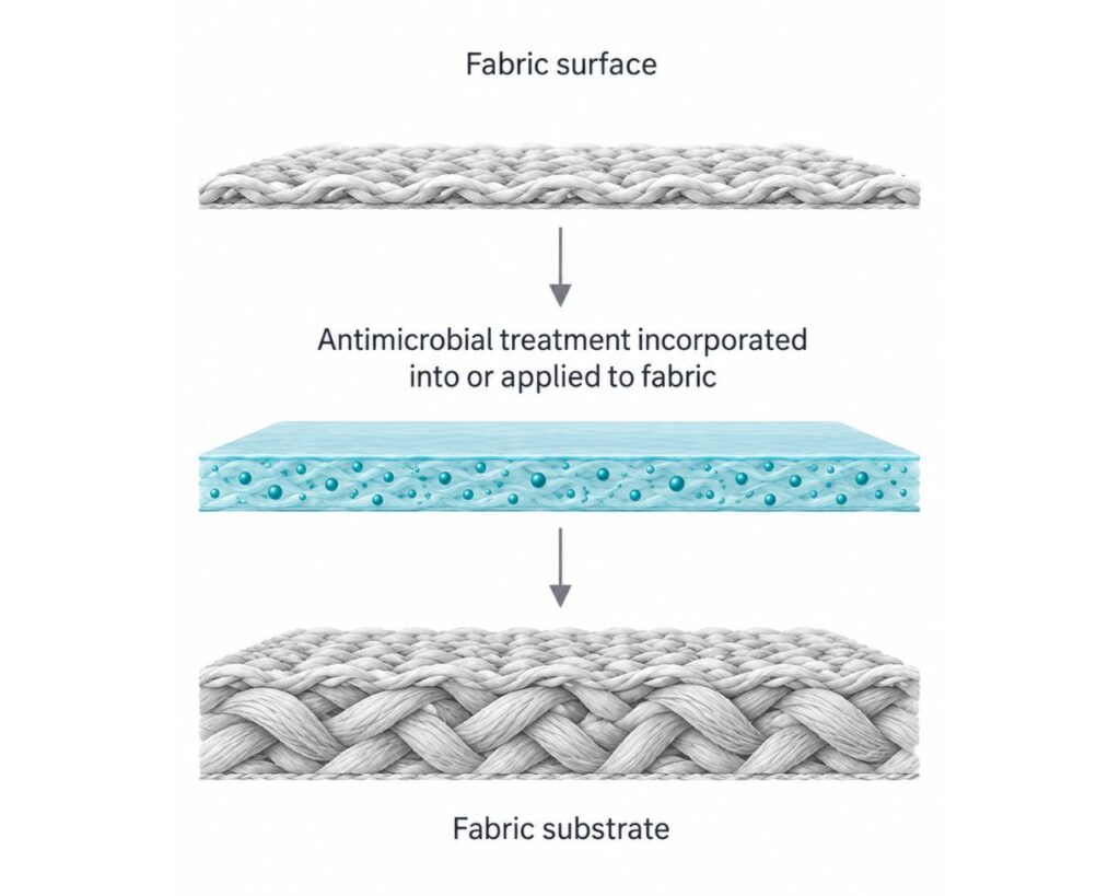 Antimicrobial fabric cross-section
