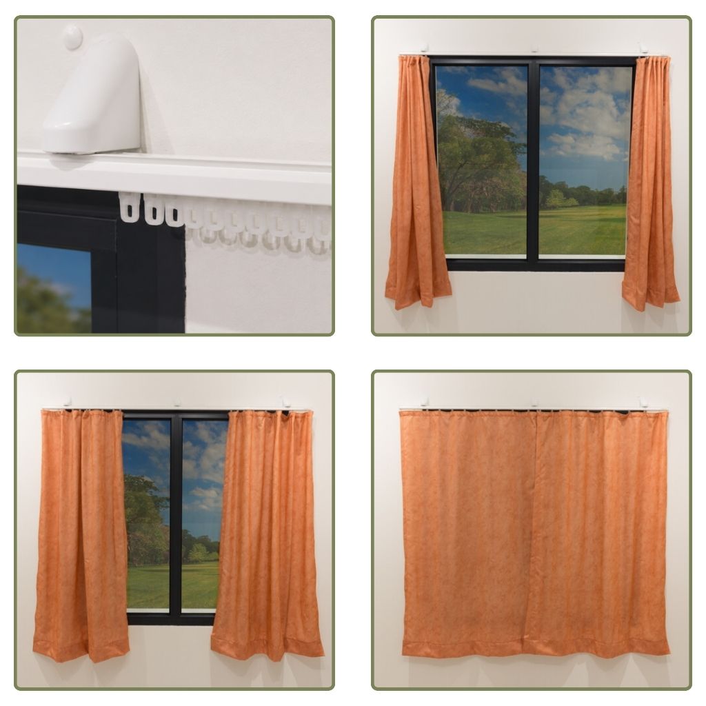 Anti-ligature curtain track curtain closing