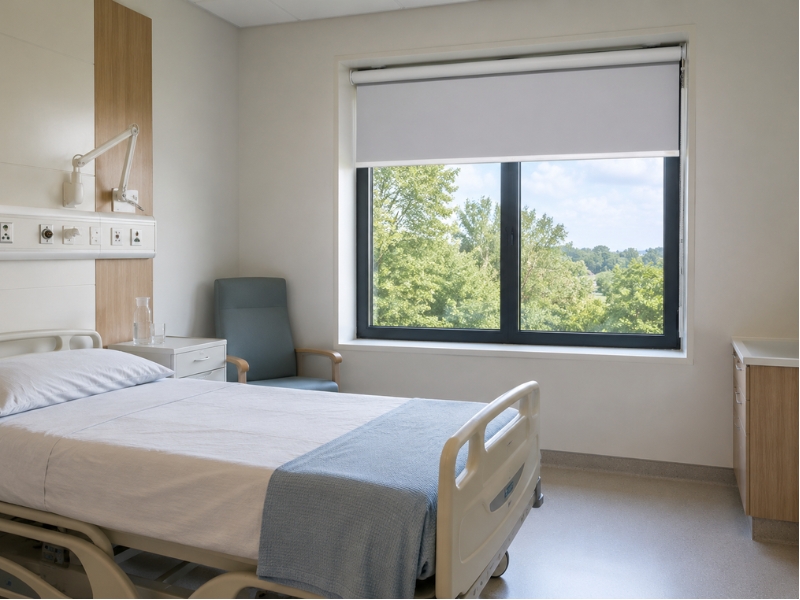 Anti-ligature roller blinds recessed window